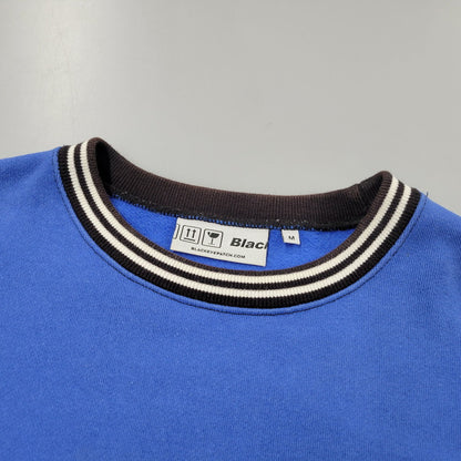 【中古品】【メンズ】 BLACK EYE PATCH ブラックアイパッチ SPRAY RIB CREWNECK SWEATSHIRT スプレー リブ クルーネック スウェットシャツ トップス 長袖 142-251220-cs-03-izu サイズ：M カラー：ブルー 万代Net店