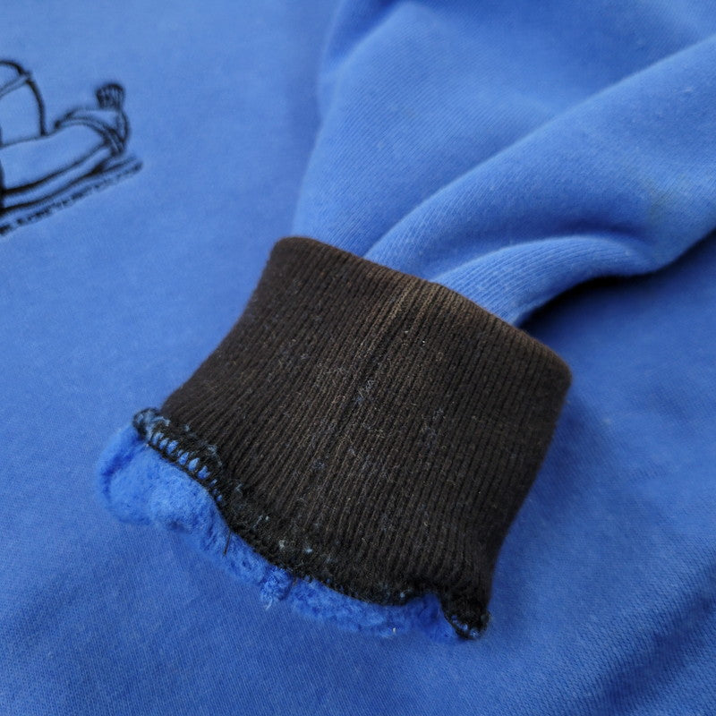 【中古品】【メンズ】 BLACK EYE PATCH ブラックアイパッチ SPRAY RIB CREWNECK SWEATSHIRT スプレー リブ クルーネック スウェットシャツ トップス 長袖 142-251220-cs-03-izu サイズ：M カラー：ブルー 万代Net店