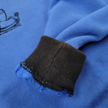 【中古品】【メンズ】 BLACK EYE PATCH ブラックアイパッチ SPRAY RIB CREWNECK SWEATSHIRT スプレー リブ クルーネック スウェットシャツ トップス 長袖 142-251220-cs-03-izu サイズ：M カラー：ブルー 万代Net店