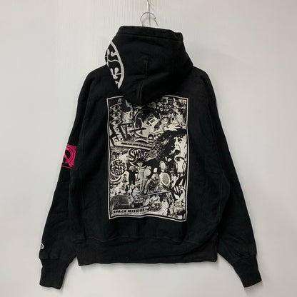 【中古品】【メンズ】 HEX ANTISTYLE ヘックスアンチスタイル CHAMPION チャンピオン SWEAT HOODIE スウェット フーディー トップス 長袖 142-251220-cs-22-izu サイズ：L カラー：ブラック 万代Net店
