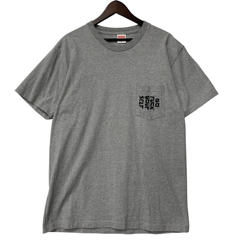 【中古品】【メンズ】 GO FUCK YOURSELF POCKET TEE ゴー ファック ユアセルフ ポケット Tシャツ 半袖 ショートスリーブ トップス 149-260103-kh-04-izu サイズ：L カラー：グレー 万代Net店