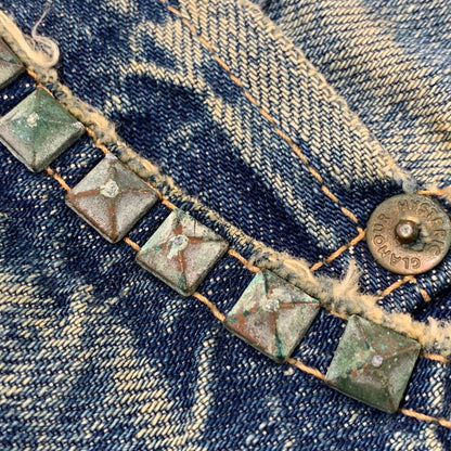 【現状渡し品】【メンズ】 HYSTERIC GLAMOUR ヒステリックグラマー XXX STUDS DENIM PANTS スタッズ デニム パンツ ズボン ボトムス 151-251215-ya-06-izu サイズ：下記参照 カラー：インディゴ 万代Net店