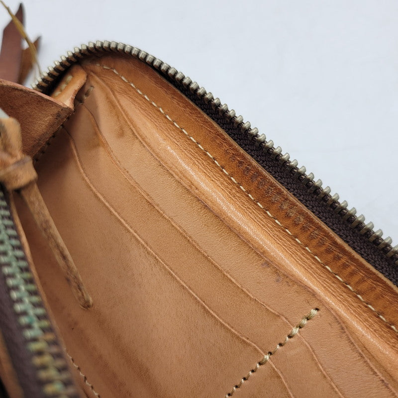 【中古品】【メンズ】 REDMOON レッドムーン L字ジップ LEATHER WALLET レザー ウォレット 財布 長財布 200-251215-ya-18-izu カラー：ブラウン 万代Net店