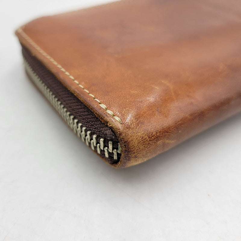 【中古品】【メンズ】 REDMOON レッドムーン L字ジップ LEATHER WALLET レザー ウォレット 財布 長財布 200-251215-ya-18-izu カラー：ブラウン 万代Net店