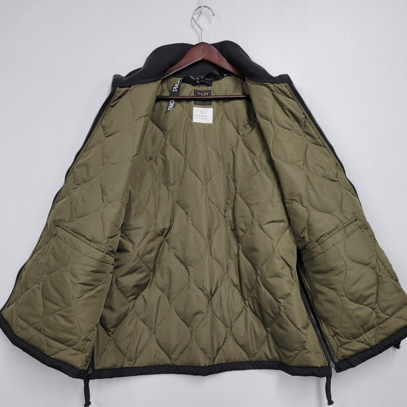 【中古品】【メンズ】 TAION タイオン MILITARY LIB HI NECK DOWN JACKET TAION-112ZML-1 ミリタリー リブハイネック ダウンジャケット アウター 144-251215-as-14-izu サイズ：XL カラー：ブラック 万代Net店