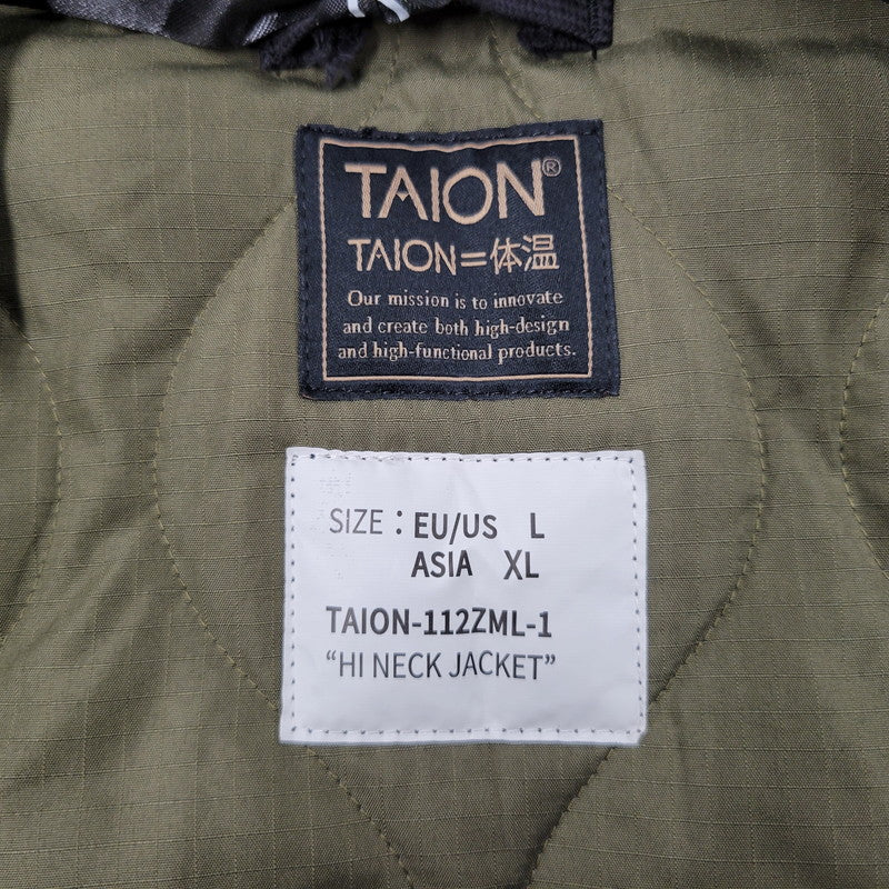 【中古品】【メンズ】 TAION タイオン MILITARY LIB HI NECK DOWN JACKET TAION-112ZML-1 ミリタリー リブハイネック ダウンジャケット アウター 144-251215-as-14-izu サイズ：XL カラー：ブラック 万代Net店