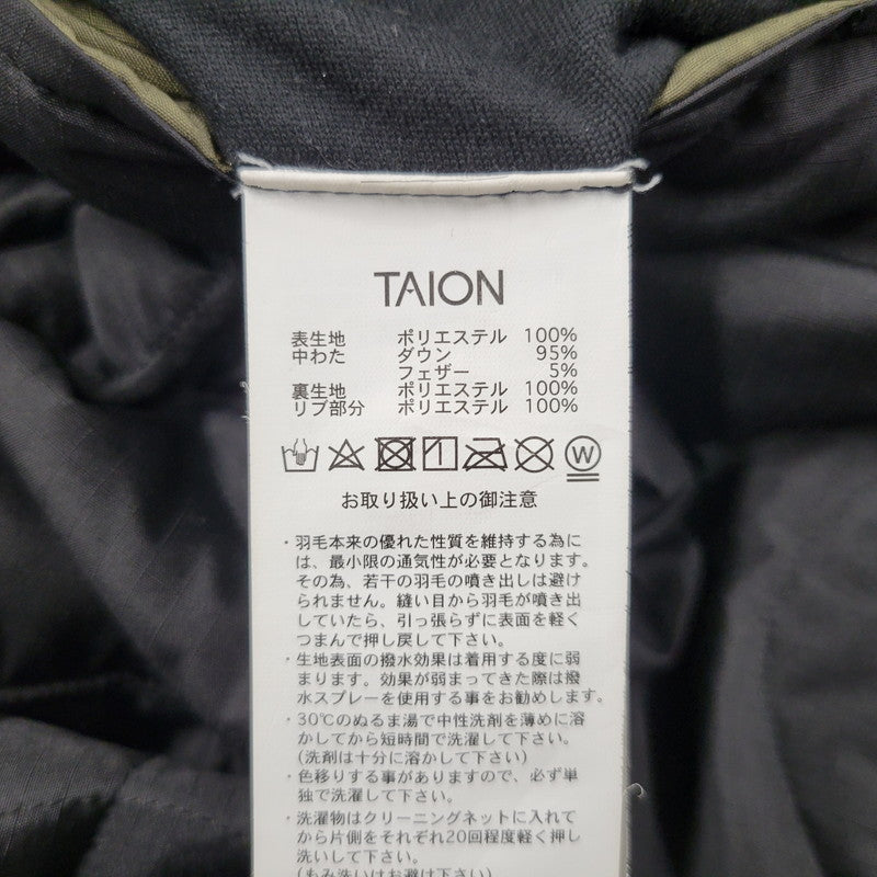 【中古品】【メンズ】 TAION タイオン MILITARY LIB HI NECK DOWN JACKET TAION-112ZML-1 ミリタリー リブハイネック ダウンジャケット アウター 144-251215-as-14-izu サイズ：XL カラー：ブラック 万代Net店