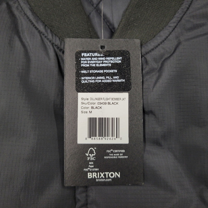 【中古美品】【メンズ】 BRIXTON ブリクストン DILLINGER FLIGHT BOMBER JACKET 03439 ディリンジャー フライト ボンバージャケット アウター 142-251216-as-07-izu サイズ：M カラー：ブラック 万代Net店