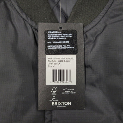【中古美品】【メンズ】 BRIXTON ブリクストン DILLINGER FLIGHT BOMBER JACKET 03439 ディリンジャー フライト ボンバージャケット アウター 142-251216-as-07-izu サイズ：M カラー：ブラック 万代Net店
