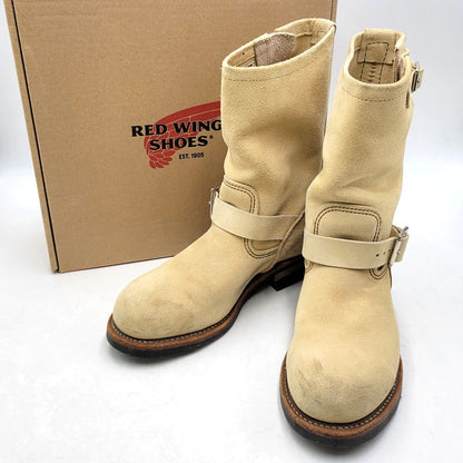【中古品】【メンズ】 RED WING レッドウィング ENGINEER BOOT 8268 エンジニアブーツ USA製 刺繍羽タグ シューズ 靴 164-251215-as-04-izu サイズ：27.5cm カラー：ベージュ 万代Net店