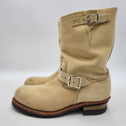 【中古品】【メンズ】 RED WING レッドウィング ENGINEER BOOT 8268 エンジニアブーツ USA製 刺繍羽タグ シューズ 靴 164-251215-as-04-izu サイズ：27.5cm カラー：ベージュ 万代Net店