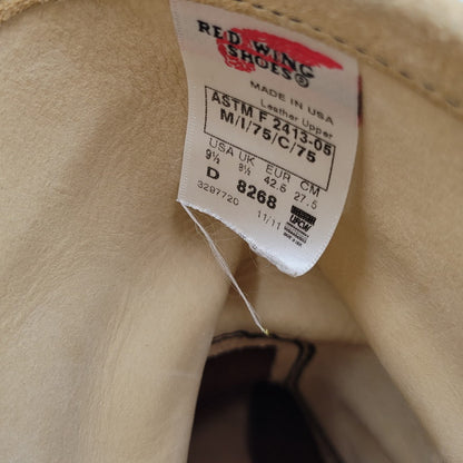 【中古品】【メンズ】 RED WING レッドウィング ENGINEER BOOT 8268 エンジニアブーツ USA製 刺繍羽タグ シューズ 靴 164-251215-as-04-izu サイズ：27.5cm カラー：ベージュ 万代Net店