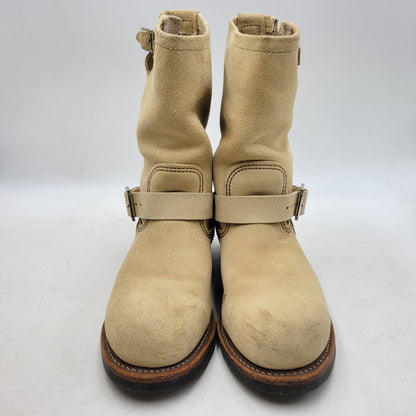 【中古品】【メンズ】 RED WING レッドウィング ENGINEER BOOT 8268 エンジニアブーツ USA製 刺繍羽タグ シューズ 靴 164-251215-as-04-izu サイズ：27.5cm カラー：ベージュ 万代Net店