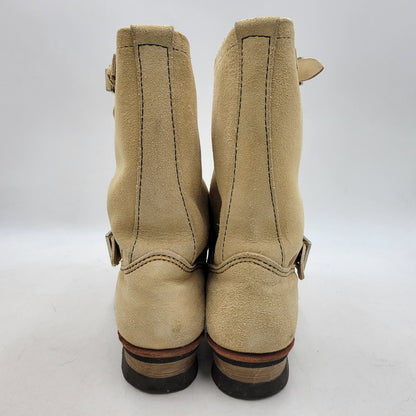 【中古品】【メンズ】 RED WING レッドウィング ENGINEER BOOT 8268 エンジニアブーツ USA製 刺繍羽タグ シューズ 靴 164-251215-as-04-izu サイズ：27.5cm カラー：ベージュ 万代Net店