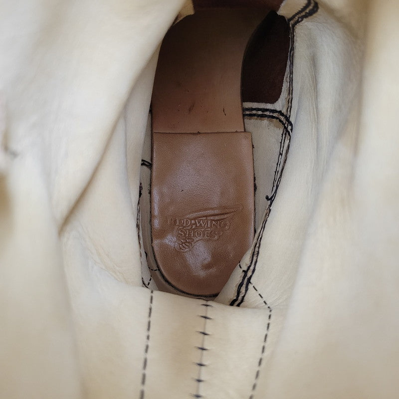 【中古品】【メンズ】 RED WING レッドウィング ENGINEER BOOT 8268 エンジニアブーツ USA製 刺繍羽タグ シューズ 靴 164-251215-as-04-izu サイズ：27.5cm カラー：ベージュ 万代Net店