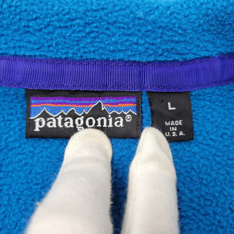 【中古品】【メンズ】 patagonia パタゴニア SYNCHILLA ZIP T-NECK FLEECE PULLOVER 25320 シンチラ ジップ Tネック フリース プルオーバー USA製 144-251215-as-15-izu サイズ：L カラー：ブルー 万代Net店