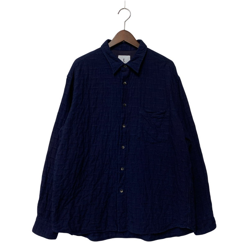 【中古品】【メンズ】 TATAMASS タタマス WIDE SHIRT HORIZONTALE ワイド シャツ ホリゾンタル 24-050-300-9100-3-0 EDIFICE 別注 長袖シャツ 140-260104-yn-05-izu サイズ：L カラー：ネイビー 万代Net店