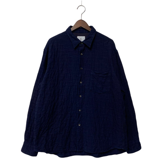 【中古品】【メンズ】 TATAMASS タタマス WIDE SHIRT HORIZONTALE ワイド シャツ ホリゾンタル 24-050-300-9100-3-0 EDIFICE 別注 長袖シャツ 140-260104-yn-05-izu サイズ：L カラー：ネイビー 万代Net店