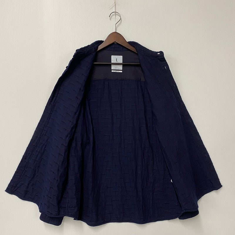 【中古品】【メンズ】 TATAMASS タタマス WIDE SHIRT HORIZONTALE ワイド シャツ ホリゾンタル 24-050-300-9100-3-0 EDIFICE 別注 長袖シャツ 140-260104-yn-05-izu サイズ：L カラー：ネイビー 万代Net店