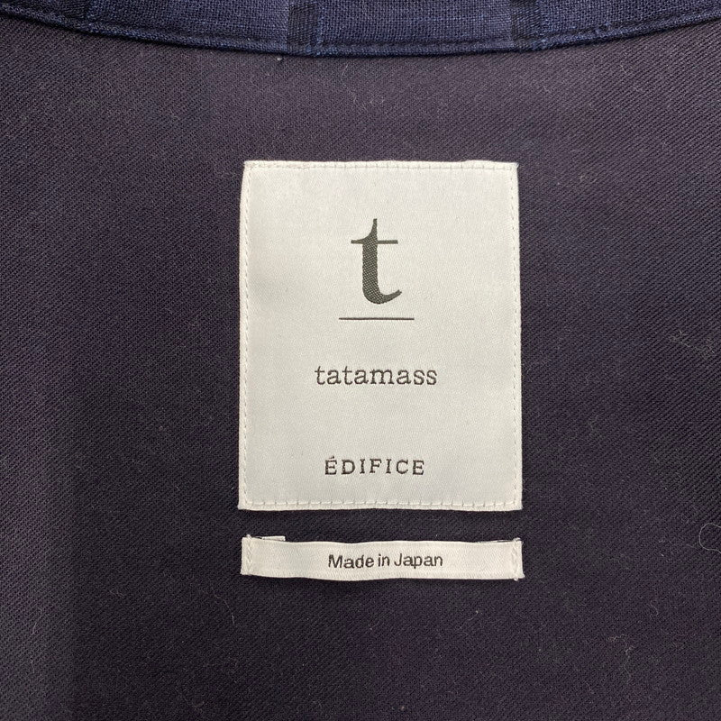 【中古品】【メンズ】 TATAMASS タタマス WIDE SHIRT HORIZONTALE ワイド シャツ ホリゾンタル 24-050-300-9100-3-0 EDIFICE 別注 長袖シャツ 140-260104-yn-05-izu サイズ：L カラー：ネイビー 万代Net店