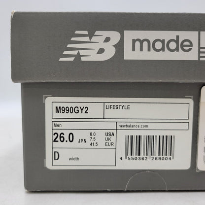 【中古品】【メンズ/レディース】 NEW BALANCE ニューバランス M990GY2 スニーカー シューズ 靴 162-251215-as-02-izu サイズ：26cm カラー：グレー 万代Net店