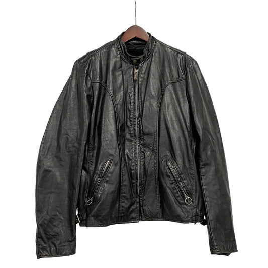 【現状渡し品】【メンズ】 BROOKS ブルックス SINGLE RIDERS JACKET シングルライダースジャケット USA製 アウター 146-251223-as-20-izu サイズ：40 カラー：ブラック 万代Net店