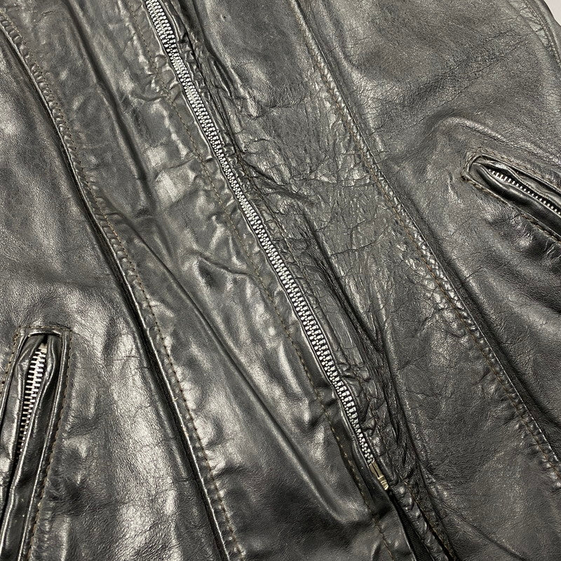 【現状渡し品】【メンズ】 BROOKS ブルックス SINGLE RIDERS JACKET シングルライダースジャケット USA製 アウター 146-251223-as-20-izu サイズ：40 カラー：ブラック 万代Net店