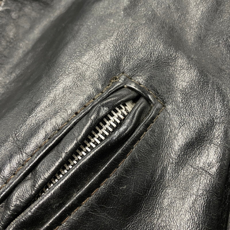 【現状渡し品】【メンズ】 BROOKS ブルックス SINGLE RIDERS JACKET シングルライダースジャケット USA製 アウター 146-251223-as-20-izu サイズ：40 カラー：ブラック 万代Net店