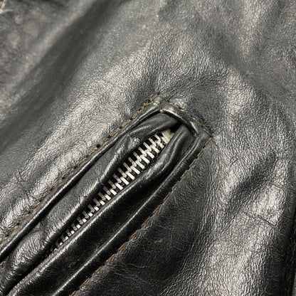 【現状渡し品】【メンズ】 BROOKS ブルックス SINGLE RIDERS JACKET シングルライダースジャケット USA製 アウター 146-251223-as-20-izu サイズ：40 カラー：ブラック 万代Net店