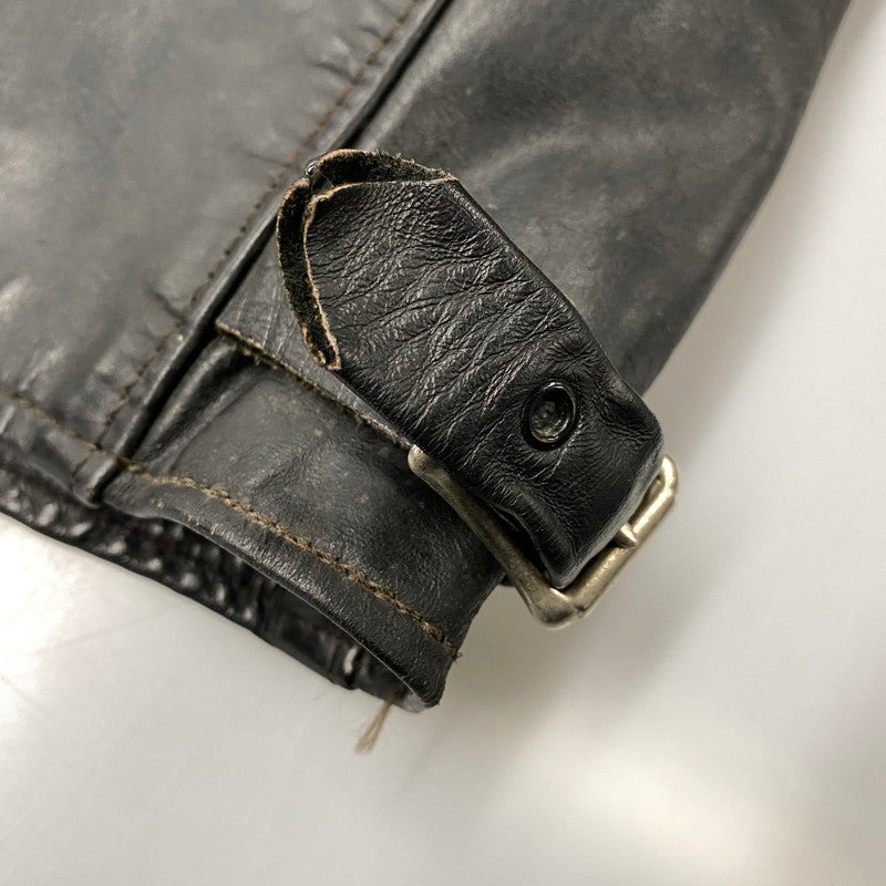 【現状渡し品】【メンズ】 BROOKS ブルックス SINGLE RIDERS JACKET シングルライダースジャケット USA製 アウター 146-251223-as-20-izu サイズ：40 カラー：ブラック 万代Net店