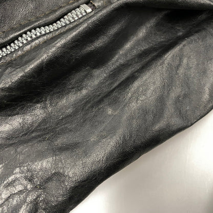 【現状渡し品】【メンズ】 BROOKS ブルックス SINGLE RIDERS JACKET シングルライダースジャケット USA製 アウター 146-251223-as-20-izu サイズ：40 カラー：ブラック 万代Net店