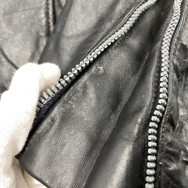 【現状渡し品】【メンズ】 BROOKS ブルックス SINGLE RIDERS JACKET シングルライダースジャケット USA製 アウター 146-251223-as-20-izu サイズ：40 カラー：ブラック 万代Net店