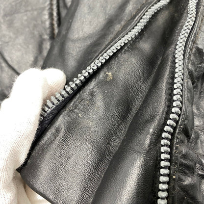 【現状渡し品】【メンズ】 BROOKS ブルックス SINGLE RIDERS JACKET シングルライダースジャケット USA製 アウター 146-251223-as-20-izu サイズ：40 カラー：ブラック 万代Net店