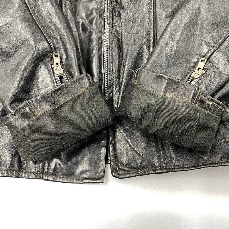 【現状渡し品】【メンズ】 BROOKS ブルックス SINGLE RIDERS JACKET シングルライダースジャケット USA製 アウター 146-251223-as-20-izu サイズ：40 カラー：ブラック 万代Net店