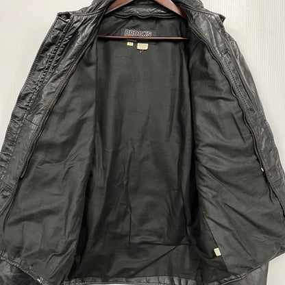 【現状渡し品】【メンズ】 BROOKS ブルックス SINGLE RIDERS JACKET シングルライダースジャケット USA製 アウター 146-251223-as-20-izu サイズ：40 カラー：ブラック 万代Net店