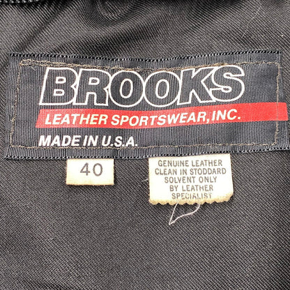 【現状渡し品】【メンズ】 BROOKS ブルックス SINGLE RIDERS JACKET シングルライダースジャケット USA製 アウター 146-251223-as-20-izu サイズ：40 カラー：ブラック 万代Net店