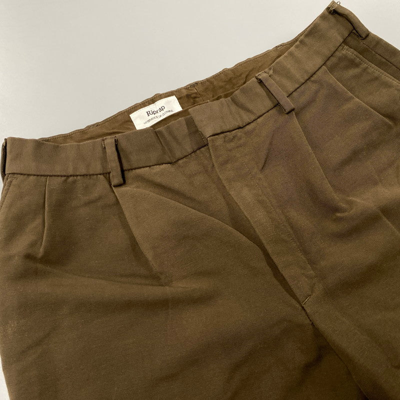【中古品】【メンズ】 RIPRAP リップラップ TWO TUCK SLACKS RRP0702 ツータックスラックス パンツ ボトムス 151-251223-as-25-izu サイズ：LARGE-SHORT カラー：ブラウン 万代Net店