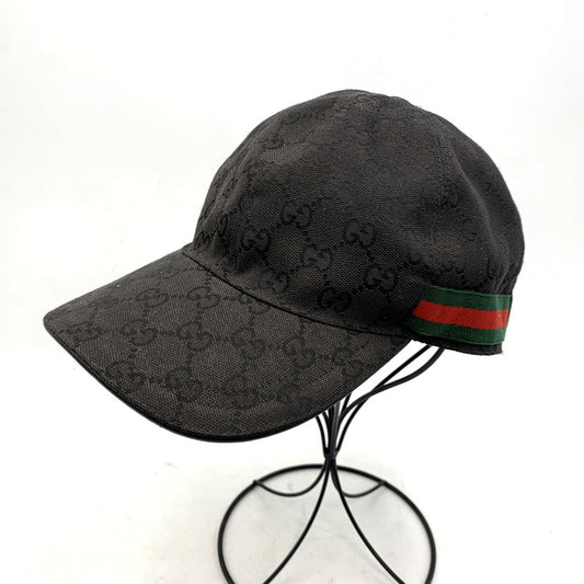 【中古品】【メンズ/レディース】 GUCCI グッチ GG CANVAS BASEBALL CAP GG キャンバス ベースボール キャップ 帽子 183-251216-yn-02-izu サイズ：M/58 カラー：ブラック 万代Net店
