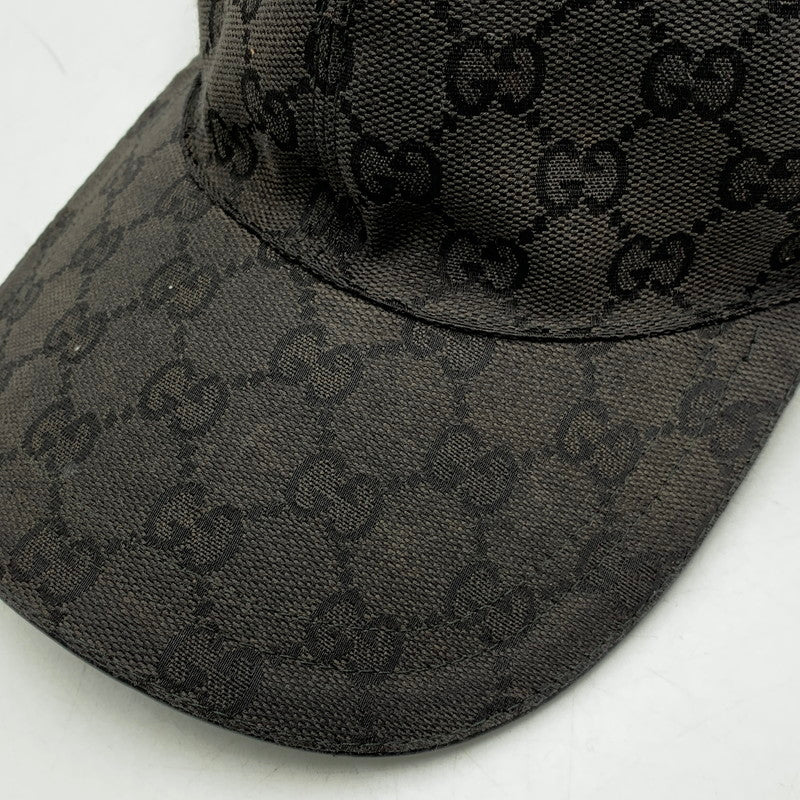 【中古品】【メンズ/レディース】 GUCCI グッチ GG CANVAS BASEBALL CAP GG キャンバス ベースボール キャップ 帽子 183-251216-yn-02-izu サイズ：M/58 カラー：ブラック 万代Net店