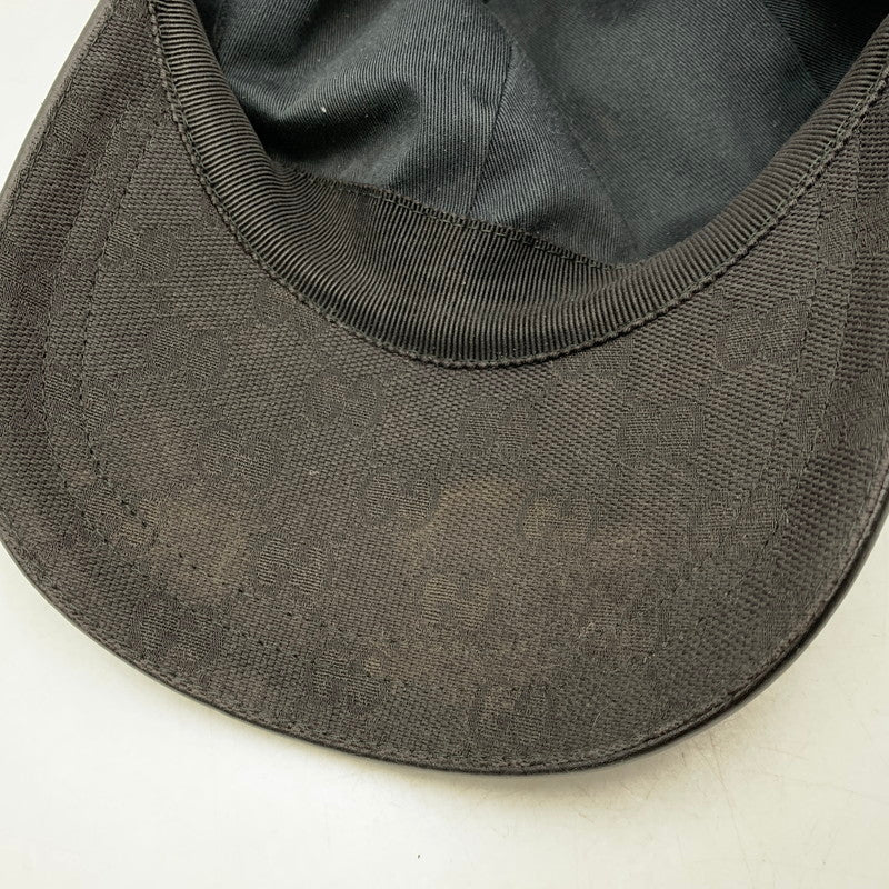 【中古品】【メンズ/レディース】 GUCCI グッチ GG CANVAS BASEBALL CAP GG キャンバス ベースボール キャップ 帽子 183-251216-yn-02-izu サイズ：M/58 カラー：ブラック 万代Net店