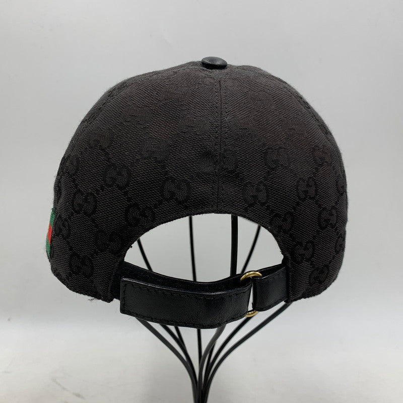 【中古品】【メンズ/レディース】 GUCCI グッチ GG CANVAS BASEBALL CAP GG キャンバス ベースボール キャップ 帽子 183-251216-yn-02-izu サイズ：M/58 カラー：ブラック 万代Net店