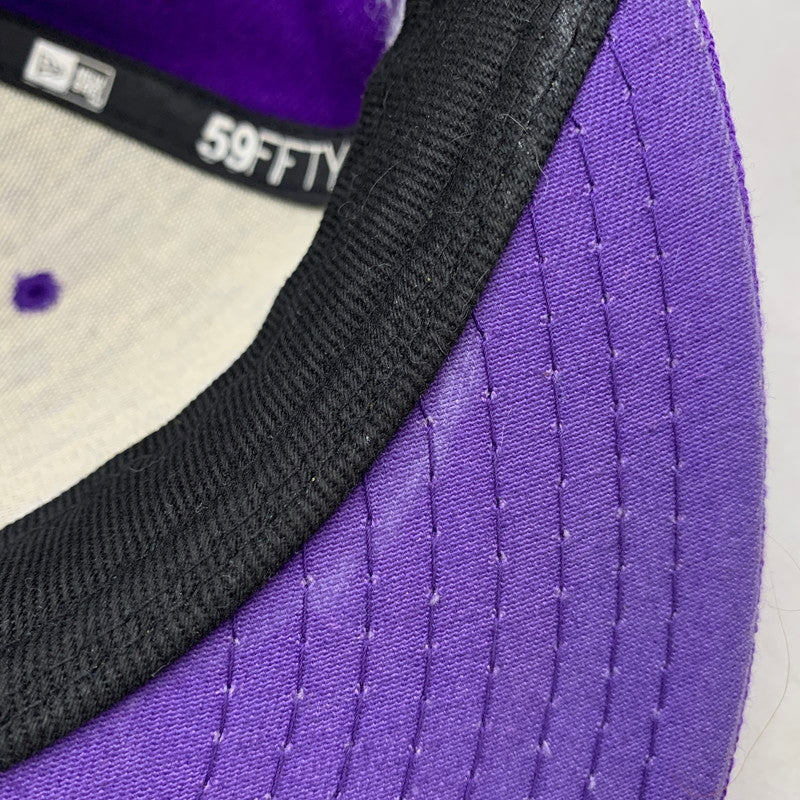 【中古品】【メンズ/レディース】 Supreme シュプリーム × NEW ERA ニューエラ 59FIFTY SOLID SIDE LOGO CAP ロゴ キャップ 帽子 185-251216-as-18-izu サイズ：7 1/2（59.6cm） カラー：パープル 万代Net店