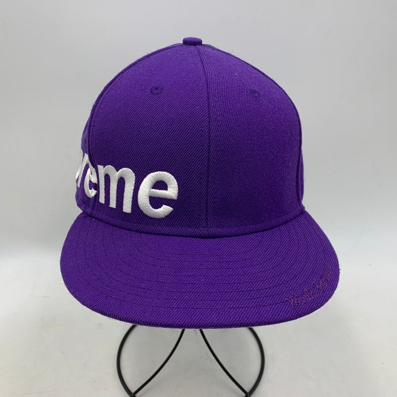 【中古品】【メンズ/レディース】 Supreme シュプリーム × NEW ERA ニューエラ 59FIFTY SOLID SIDE LOGO CAP ロゴ キャップ 帽子 185-251216-as-18-izu サイズ：7 1/2（59.6cm） カラー：パープル 万代Net店