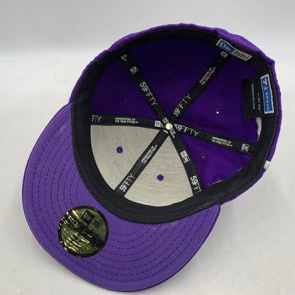 【中古品】【メンズ/レディース】 Supreme シュプリーム × NEW ERA ニューエラ 59FIFTY SOLID SIDE LOGO CAP ロゴ キャップ 帽子 185-251216-as-18-izu サイズ：7 1/2（59.6cm） カラー：パープル 万代Net店