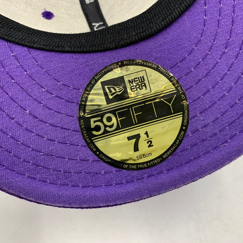 【中古品】【メンズ/レディース】 Supreme シュプリーム × NEW ERA ニューエラ 59FIFTY SOLID SIDE LOGO CAP ロゴ キャップ 帽子 185-251216-as-18-izu サイズ：7 1/2（59.6cm） カラー：パープル 万代Net店