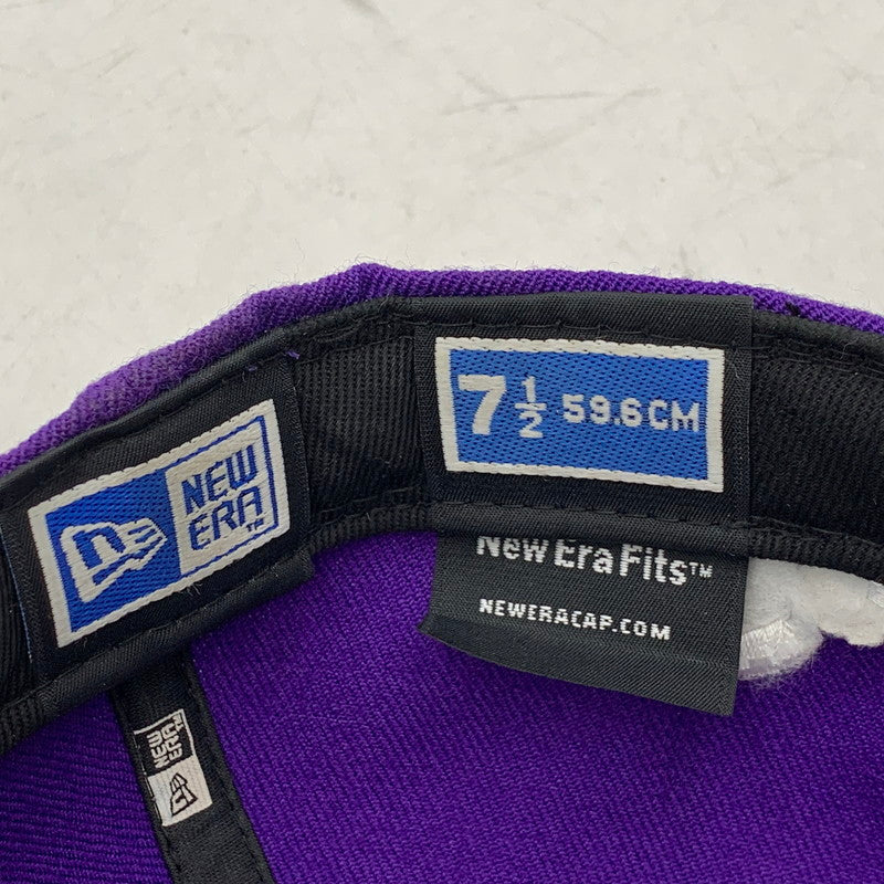 【中古品】【メンズ/レディース】 Supreme シュプリーム × NEW ERA ニューエラ 59FIFTY SOLID SIDE LOGO CAP ロゴ キャップ 帽子 185-251216-as-18-izu サイズ：7 1/2（59.6cm） カラー：パープル 万代Net店