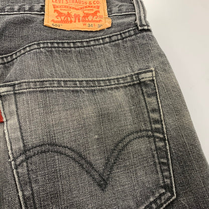 【中古品】【メンズ】 刻印3496 501 先染め BLACK DENIM PANTS ブラック デニム パンツ ボトムス ズボン 157-260110-cs-05-izu サイズ：34×30 カラー：ブラック 万代Net店