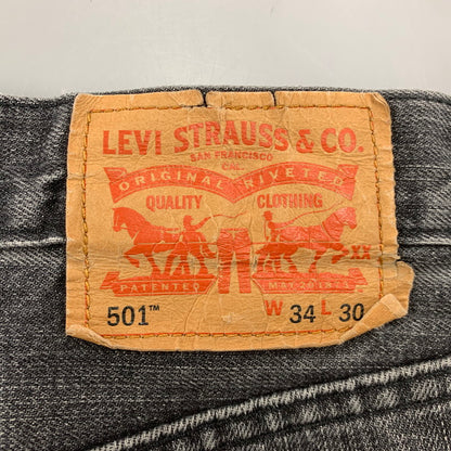 【中古品】【メンズ】 刻印3496 501 先染め BLACK DENIM PANTS ブラック デニム パンツ ボトムス ズボン 157-260110-cs-05-izu サイズ：34×30 カラー：ブラック 万代Net店