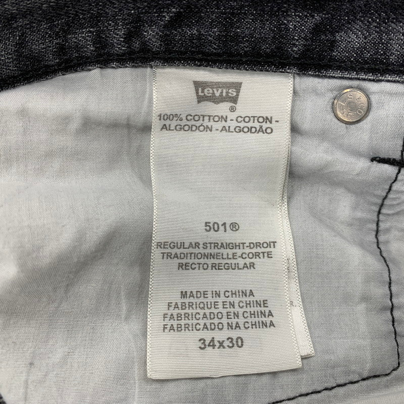 【中古品】【メンズ】 刻印3496 501 先染め BLACK DENIM PANTS ブラック デニム パンツ ボトムス ズボン 157-260110-cs-05-izu サイズ：34×30 カラー：ブラック 万代Net店