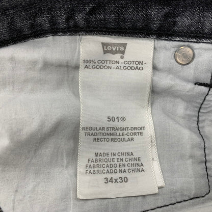 【中古品】【メンズ】 刻印3496 501 先染め BLACK DENIM PANTS ブラック デニム パンツ ボトムス ズボン 157-260110-cs-05-izu サイズ：34×30 カラー：ブラック 万代Net店
